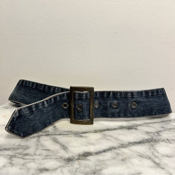 Vintage Accessories - Y2K Denim Belt with Rectangular Buckle